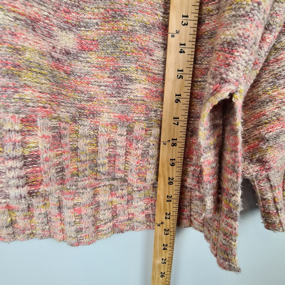 Pilcro Anthropologie Womens XXS Multi Color Deep V-Neck Balloon Sweater Cropped - Picture 4 of 8